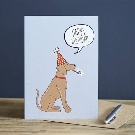 Vizsla Birthday Card In 2021 Dog Birthday Card Birthday Cards Cards