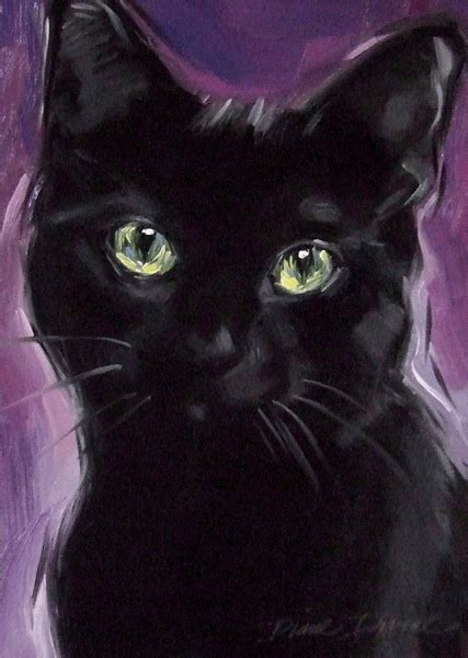 Paintings From The Parlor Original Oil Painting Of A Black Cat In The