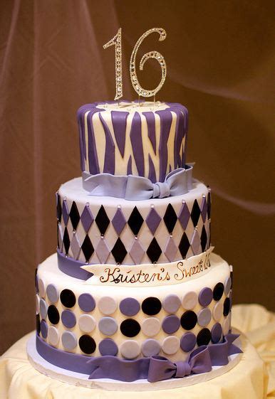 sixteenth birthday cake   lavender  white