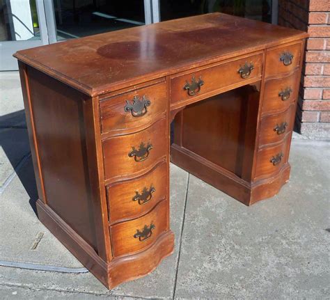 Uhuru Furniture And Collectibles Sold Vintage Wood Desk With Interesting