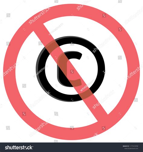 No Copyright Sign Symbol Stop Copyright Stock Vector Royalty Free