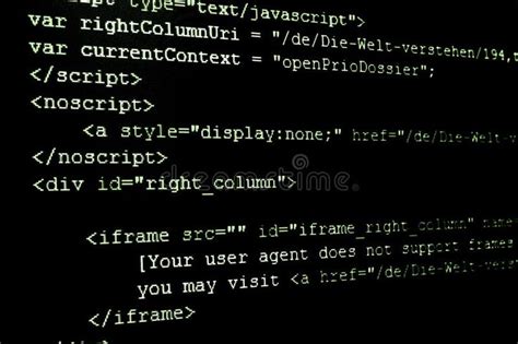 Html internet code. Computer html code showing concept of internet and