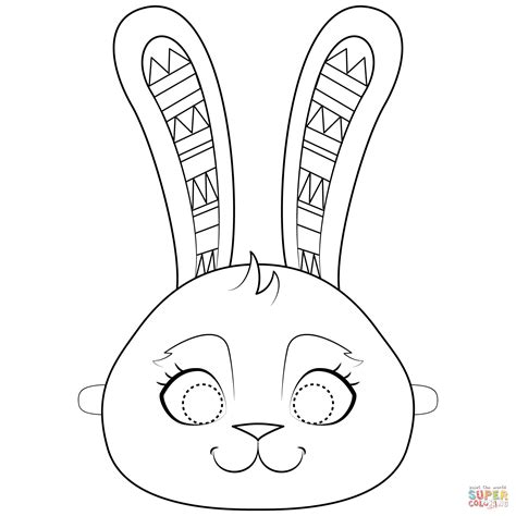 Easter Bunny Mask coloring page | Free Printable Coloring Pages