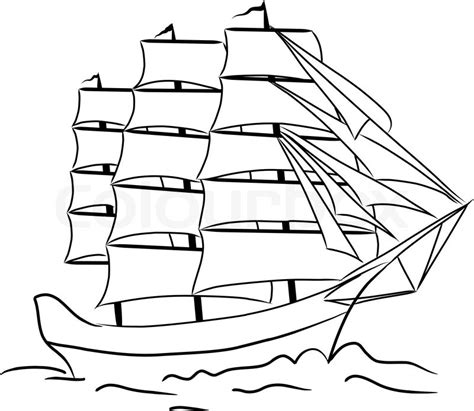 Ship Outline Drawing At Paintingvalley Explore Collection Of Ship