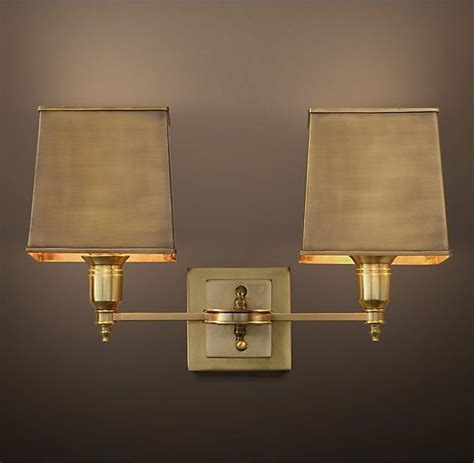 Claridge Double Sconce With Metal Shade Double Sconce Sconces Wall