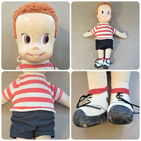 1961 Vintage Mattel Matty The Talking Boy Doll Orange Hair Striped