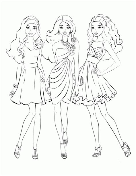 Coloring Pages For Girls Barbie Clip Art Library
