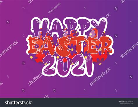 Happy Easter 2021 Vector Template Stock Vector Royalty Free