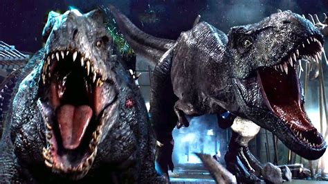 Le T Rex Contre Lindominus Rex Jurassic World Youtube