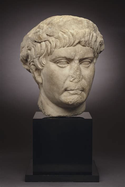 A Monumental Roman Marble Portrait Head Of The Emperor Trajan