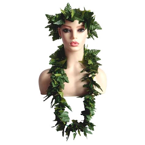 Pcs In Set Hawaiian Hula Headband Green Ti Leaf Hula Hawaiian Skirt
