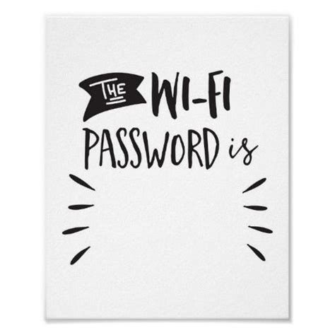 The Wi Fi Password Is Poster Zazzle Wifi Password Sign Wifi Wifi Password Printable Free