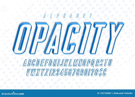 Condensed 3d Display Font Design Alphabet Letters And Numbers