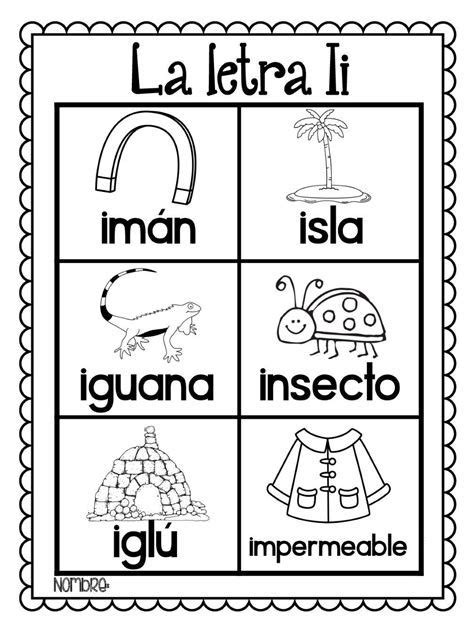 Palabras Que Inician Con La Letra I Para Niños En Español Preschool