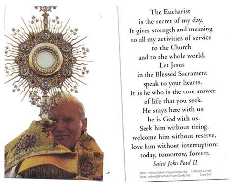 The Eucharist Prayer Card Rr346