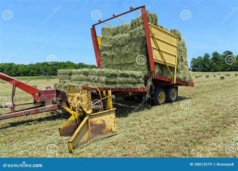 Farm Machinery In Hay Field Stock Image Image Of Bales Crop 38013579