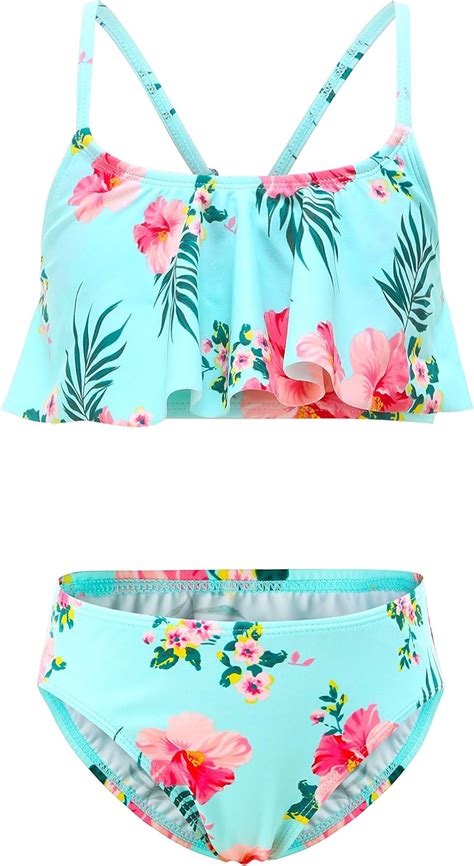 Buy Girls Two Piece Bikini Swimsuits Hawaiian Floral Bathing Suit For