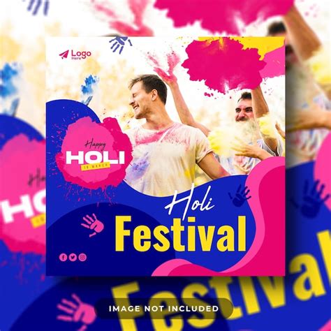 Premium Psd Psd Happy Holi Festival Social Media Post Design Template
