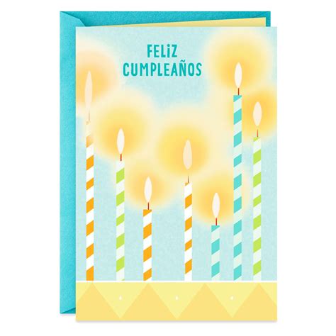 Birthday Candles Religious Spanish Language Birthday Card Greeting