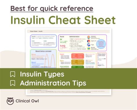 Insulin Cheat Sheet Pharmacology Nursing Medical Etsy Uk