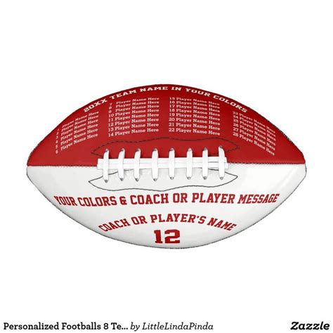 Personalized Footballs 8 Text Boxes Your Colors
