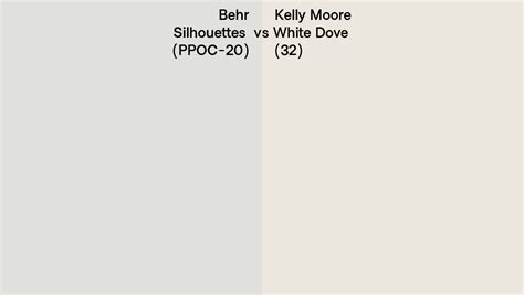 Behr Silhouettes Ppoc 20 Vs Kelly Moore White Dove 32 Side By Side