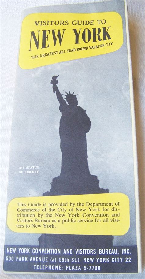 Vintage Travel Brochure 1940s Visitors Guide To New York Department