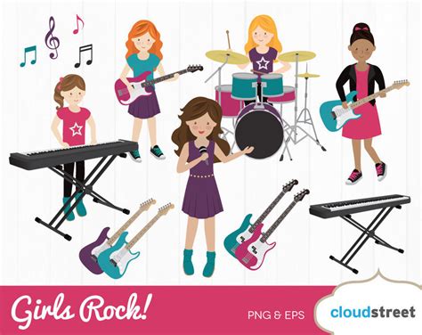 20 Off Girls Rock Clipart Girl Rock Band Clip Art