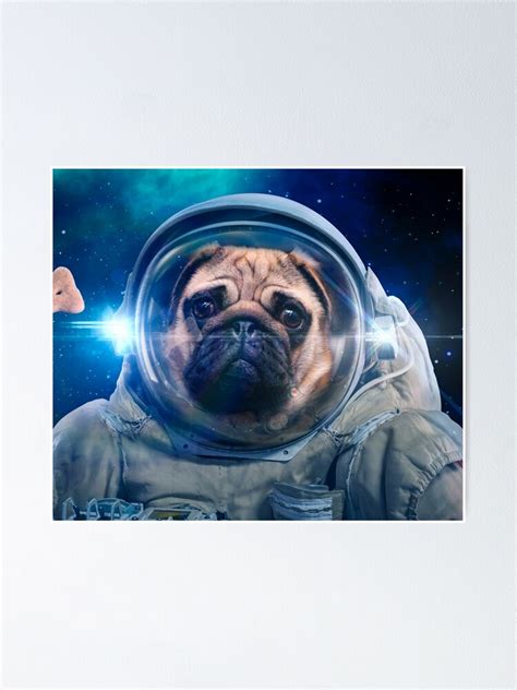 Astronaut Pug Dog Space Cowboy Take Me To The Universe Art Design