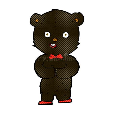 Comic Cartoon Teddy Black Bear Stock Illustration Illustration Of