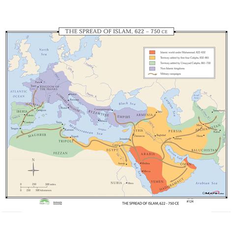 The Spread Of Islam 622 750ce Map Shop Us And World History Maps