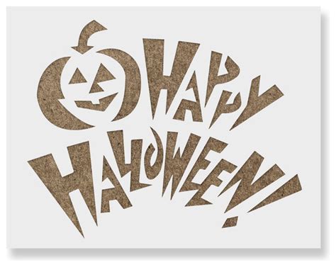 Happy Halloween Pumpkin Stencil On Reusable Mylar For Crafts