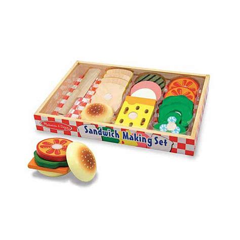 Toys And Games Melissa And Doug Sandwich Making Set Wooden Play Food