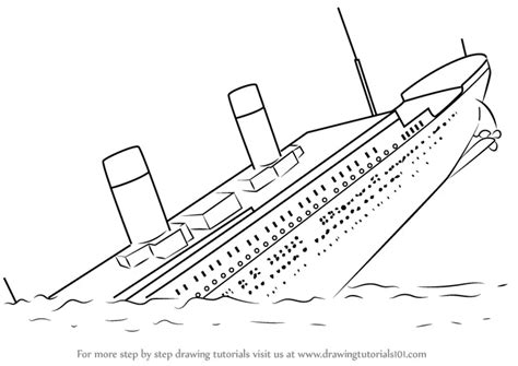 How To Draw Titanic Sinking Boats And Ships Step By Step
