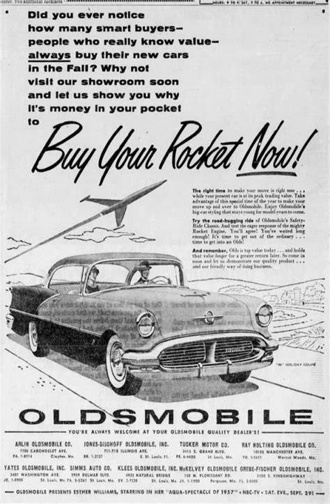 Oldsmobile Dealers Ad 1956 Oldsmobile New Cars Dream Cars