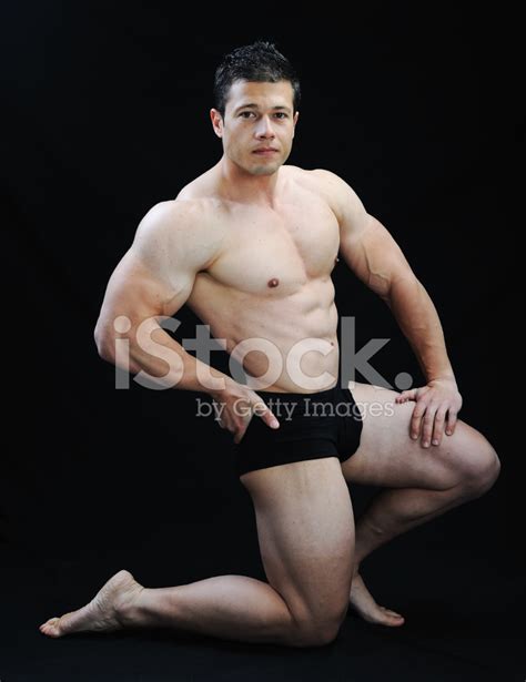The Perfect Male Body Awesome Bodybuilder Posing Stock Photo