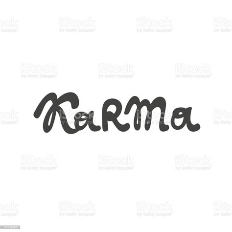 Karma Vector Hand Drawn Calligraphic Design Poster Good For Wall Art T