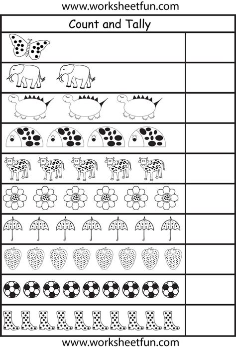 tally marks  worksheets tally marks kindergarten  grade