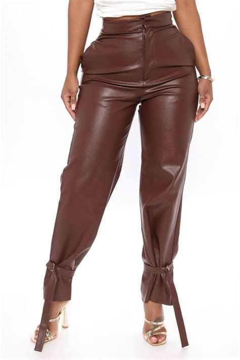 Trendsetter Faux Leather Pants Chocolate Faux Leather Pants Leather Pants High Waisted