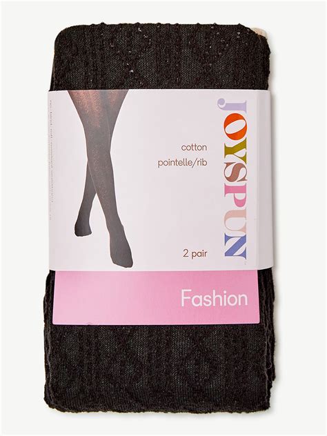 Joyspun Womens Ribbed And Pointelle Tights 2 Pack Sizes S To Xl