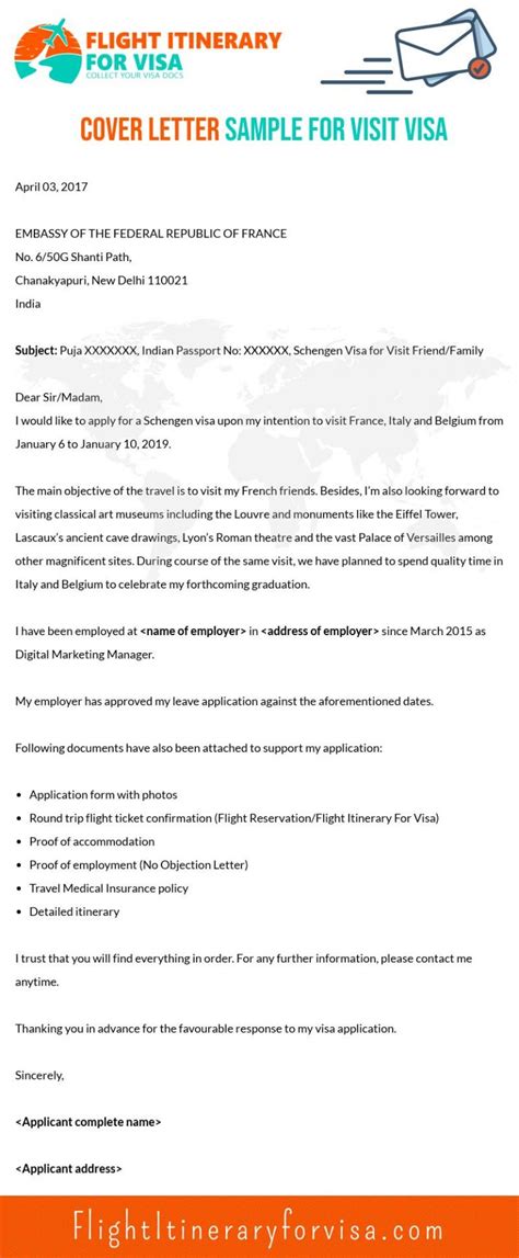 Cover Letter For Schengen Visa Samples And Writing Techniques