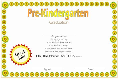 Preschool Graduation Certificate Template Graduation 30 Kindergarten