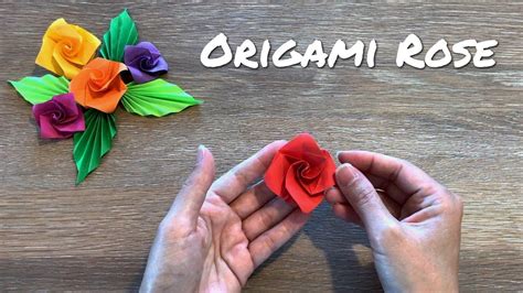 How To Make An Origami Rose Simple Paper Rose Youtube In 2021