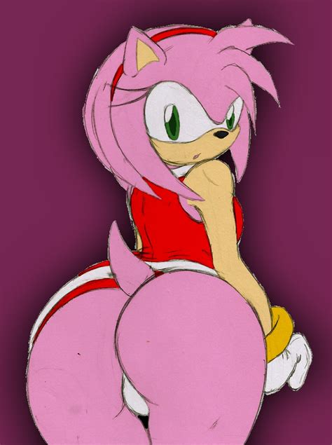 Rule 34 Amy Rose Anthro Ass Breasts Color Female Female Only Fur Hedgehog Looking At Viewer