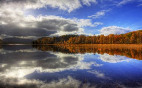 Autumn Lake Reflection Mac Wallpaper Download Allmacwallpaper