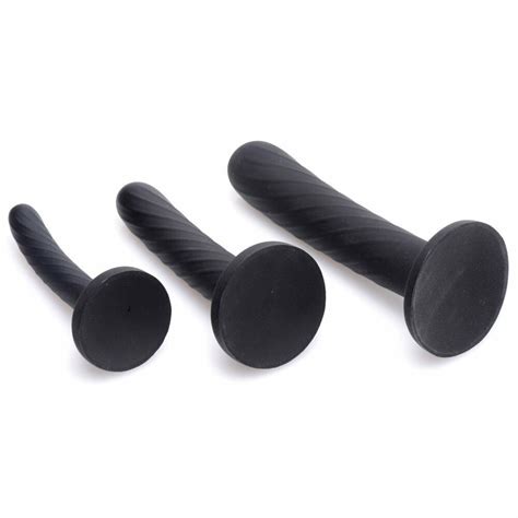 3 Piece Silicone Strap On Dildo Suction Cup Pegging Butt Plug Dong Anal Sex Toys Ebay