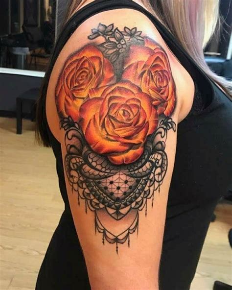 My Beautiful Rose And Lace Tattoo Lace Tattoo Rose Tattoo Design