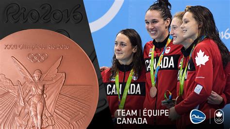 Womens 4x100m Free Wins Canadas First Olympic Medal At Rio 2016