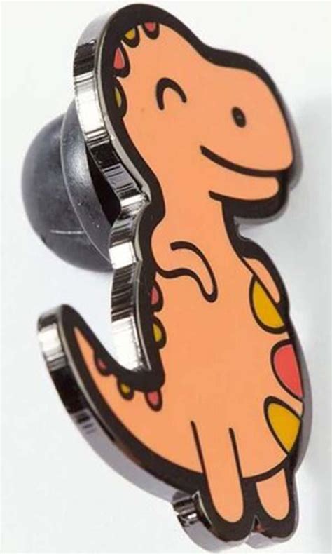 Punky Pins Chubby Orange Dinosaur Enamel Pin Buy Online Australia