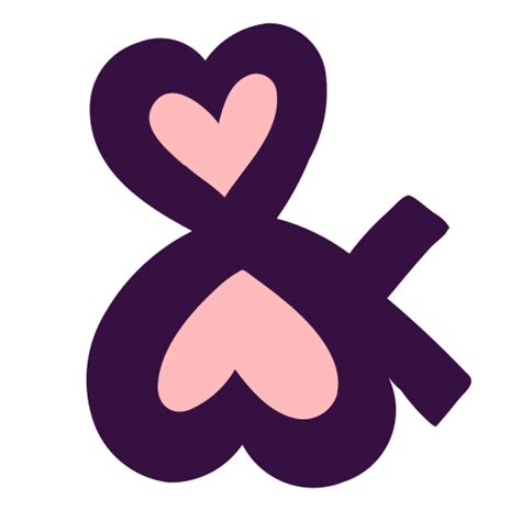 Ampersand And Heart Romantic Sign Together Love Icons